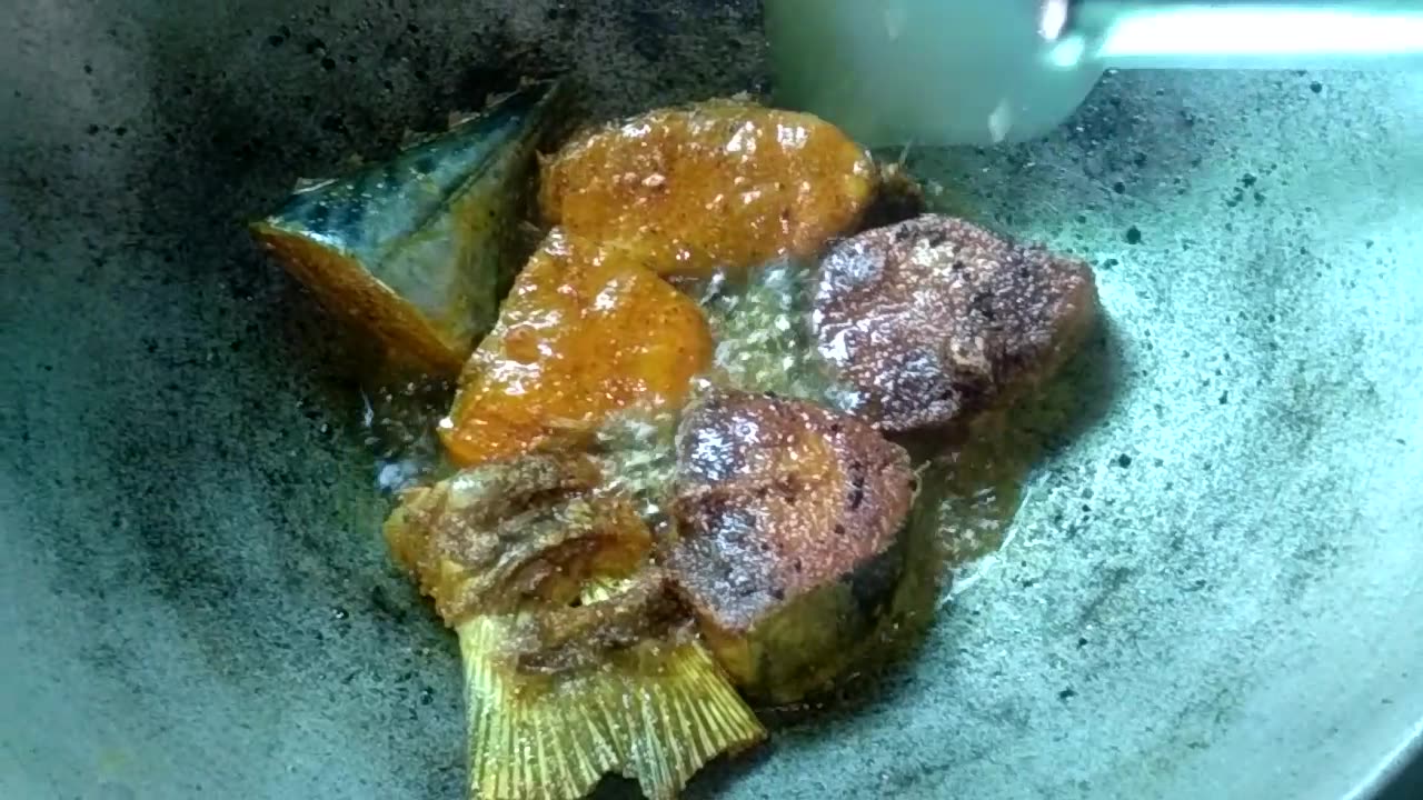 Tuna Fish Fry with Fish Curry indian village style