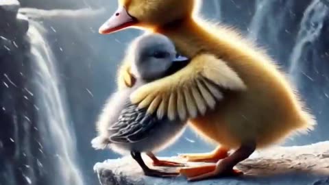 Ducks and chicks ) Love and help among interspecies friends