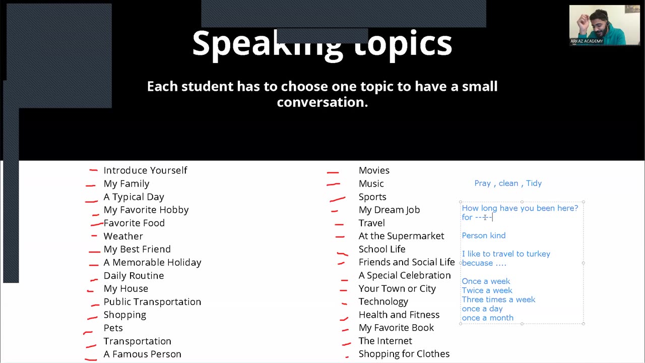 lesson 5 - Speaking session