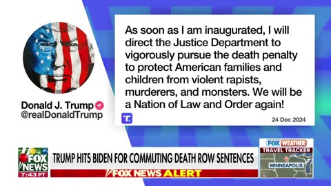 Trump rails against Biden's death row pardons