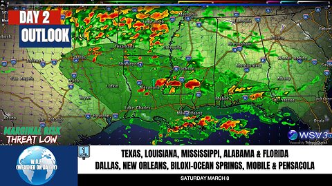 🌩️ Severe Risk Sat: Large Hail Hits TX to Gulf Coast! 3/7/25 #shorts #weatherupdate