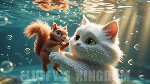 Cute Cat Adventure Story Save of a Drowning Squirrel