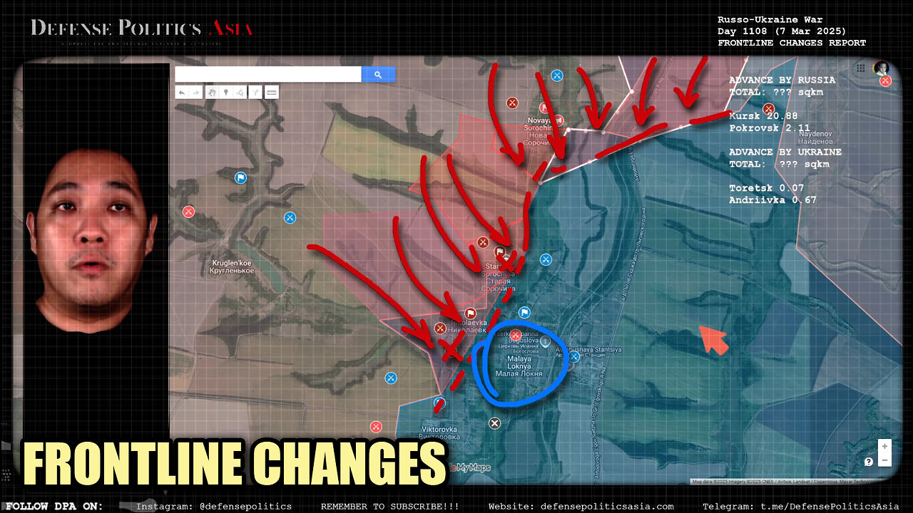 [ Ukraine Frontline Changes ] MASSIVE COLLAPSE AT KURSK FRONT: Northern flank falling; Sumy entered!