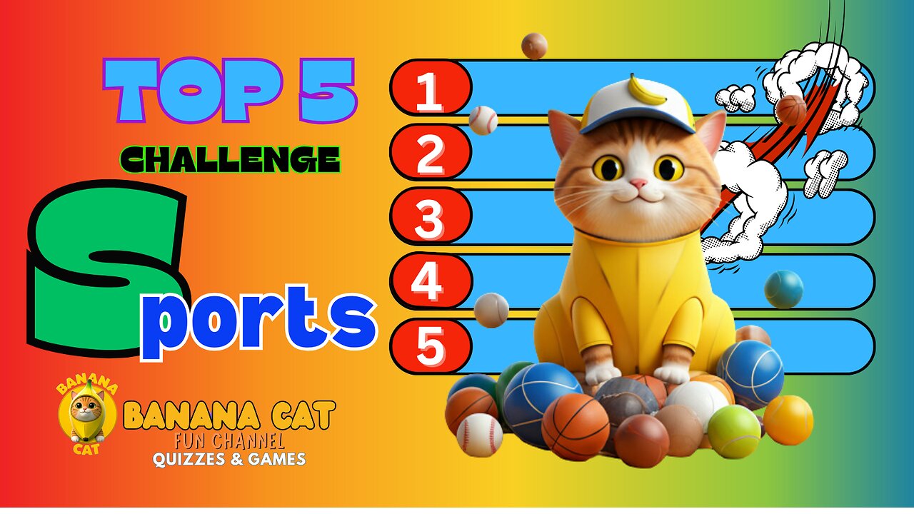 Sports Top 5 Challenge 🏀⚽🏈 | Quiz Game | Brian Break 🥁 | Banana Cat 🍌🐱 | Find the Odd One Out | 🏆
