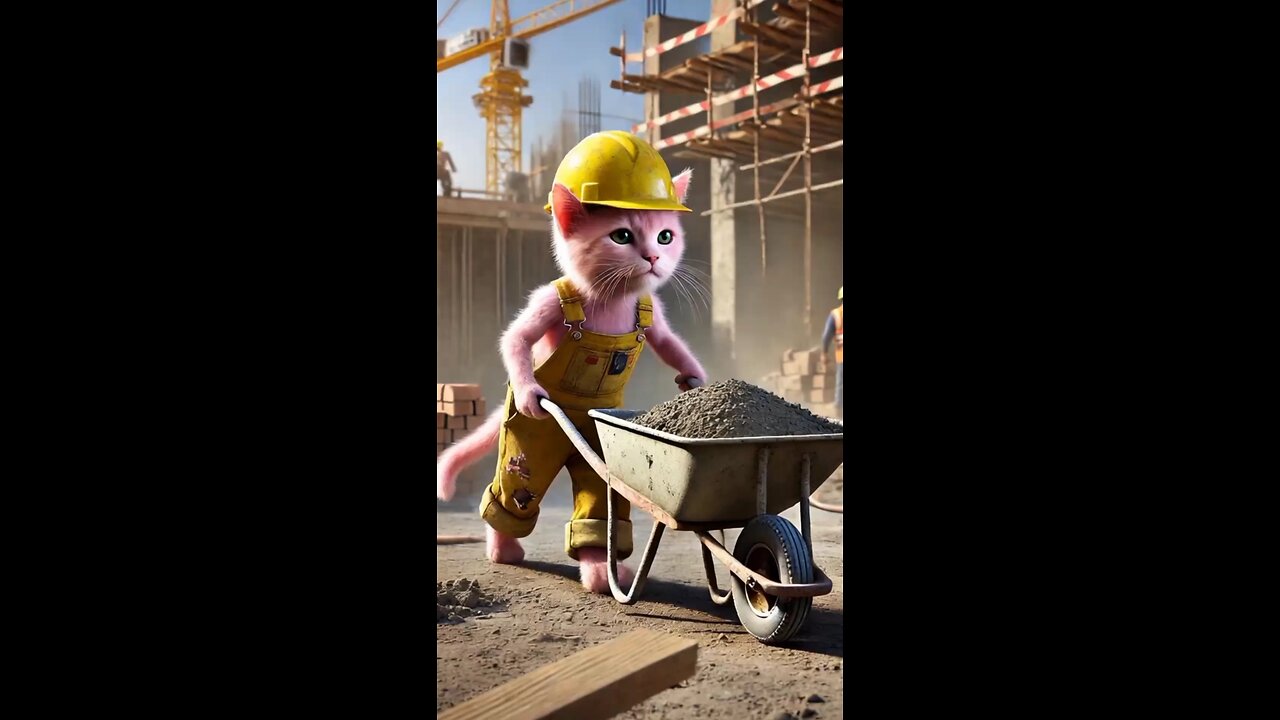 Mr pink Build His own house 🏠#pink cat #catlover #catvideo