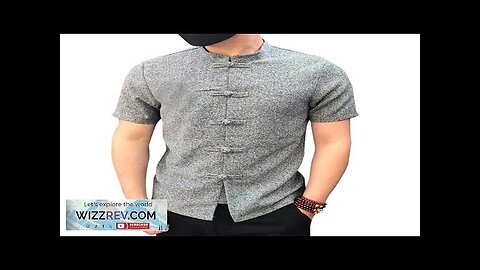 INCERUN Mens Shirt Chinese Style Frog Button Up Short Sleeve T Shirt Review