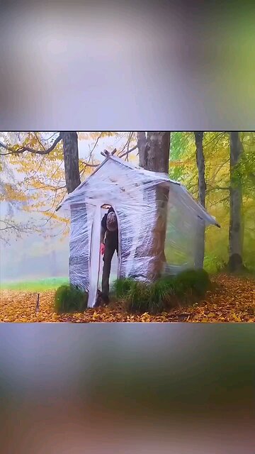 Incredible Shelter Made from Plastic Wraps by Hand #ShelterBuilding #PlasticWrapDIY #SurvivalSkills