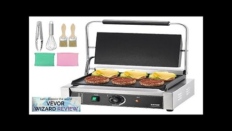 VEVOR Commercial Panini Press Grill Electric Sandwich Maker Griddle Plate 14"x9" Review