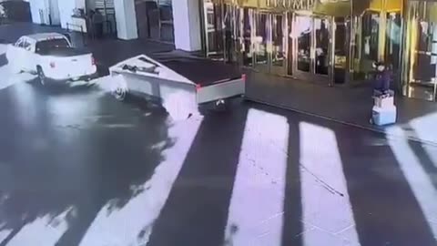 Video footage of the Tesla Cybertruck exploding and catching fire