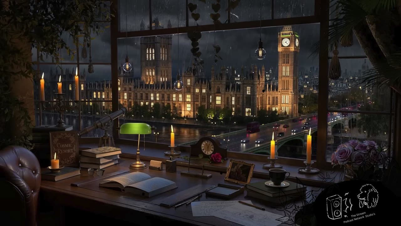 Reading Time Looking At Big Ben with Smooth Jazz Music For Work or Just Relax.