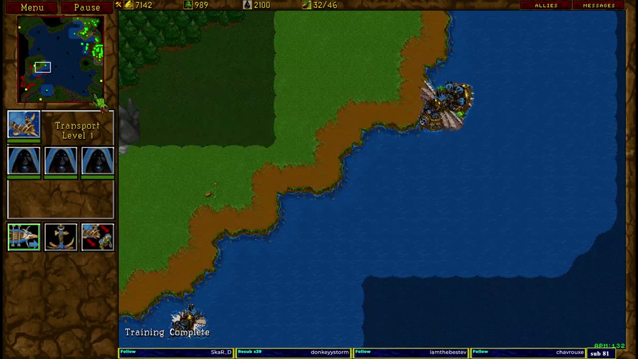 Warcraft 2 classic High Seas Combat 1v1 u8t3io3p vs braviet