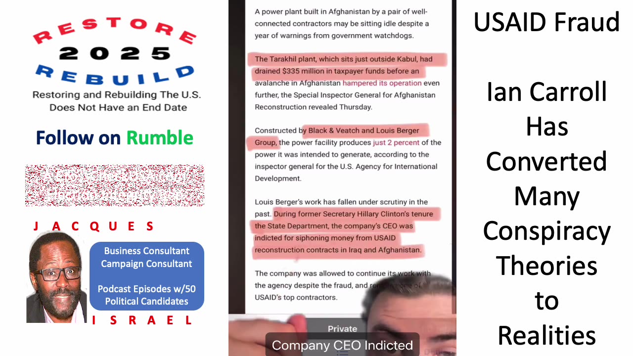 Ian Carroll is NEVER Wrong; He Exposes More Details on USAID Fraud