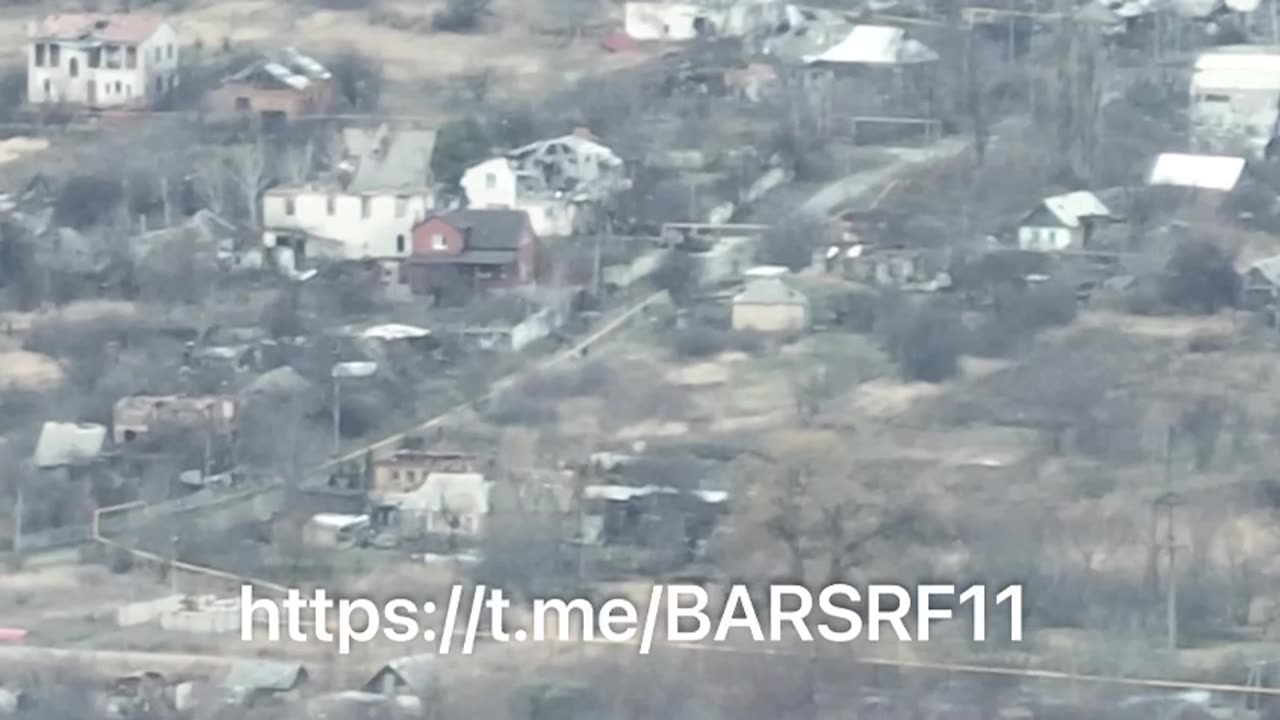 Russian Forces Urban Combat from Drone View