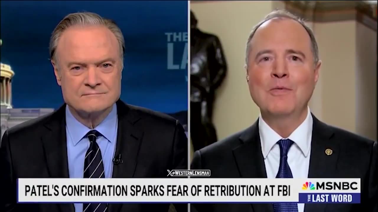 Adam Schiff, isn't handling Kash's confirmation for FBI director very well
