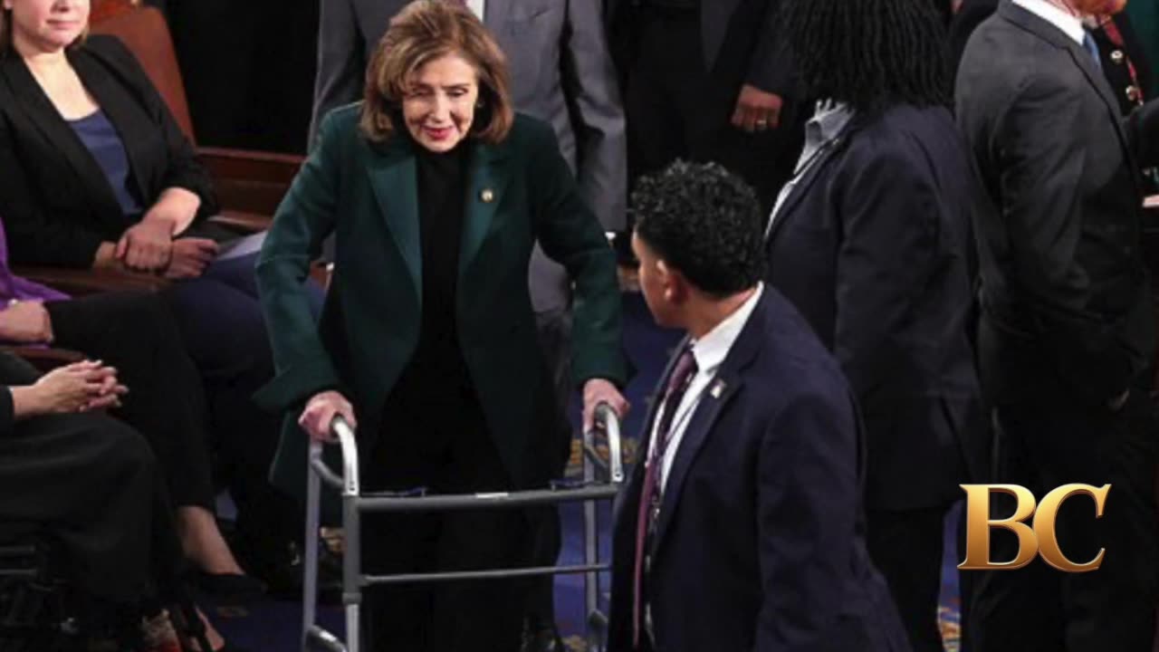 Nancy Pelosi, 84, hobbles onto House floor with a walker after hip replacement