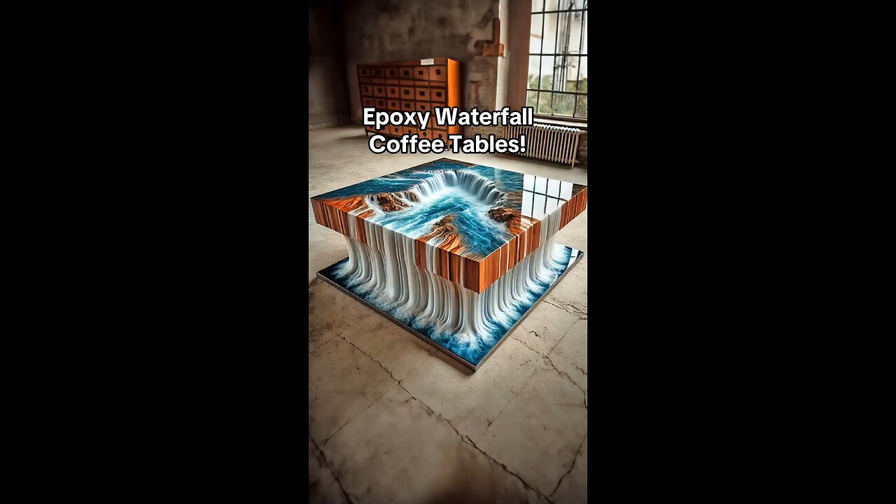 Incredible waterfall coffee tables made from wood and epoxy! 🤯🤯 #epoxy #epoxyart #woodworking