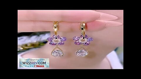 Exquisite Flower Dangle Earings Shiny Full Rhinestones Crystal Drop Earrings Women's Fashion Review