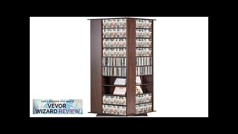 VEVOR Spinning Media Tower 4-Sided Revolving Media Tower 1040 CDs Espresso Review