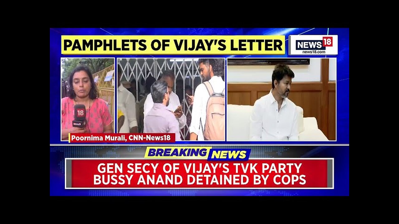 General Secretary of Actor Vijay's TVK party detained for distributing