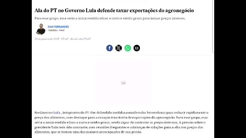 Ala do PT no Governo Lula defende taxar exportações do agronegócio