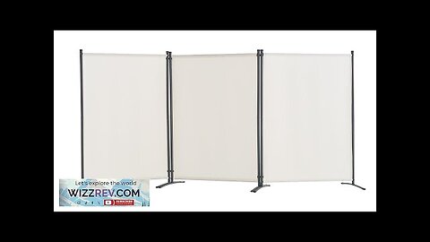 Room Divider 3-Panel Folding Privacy Screen Fabric Partition Office White Review