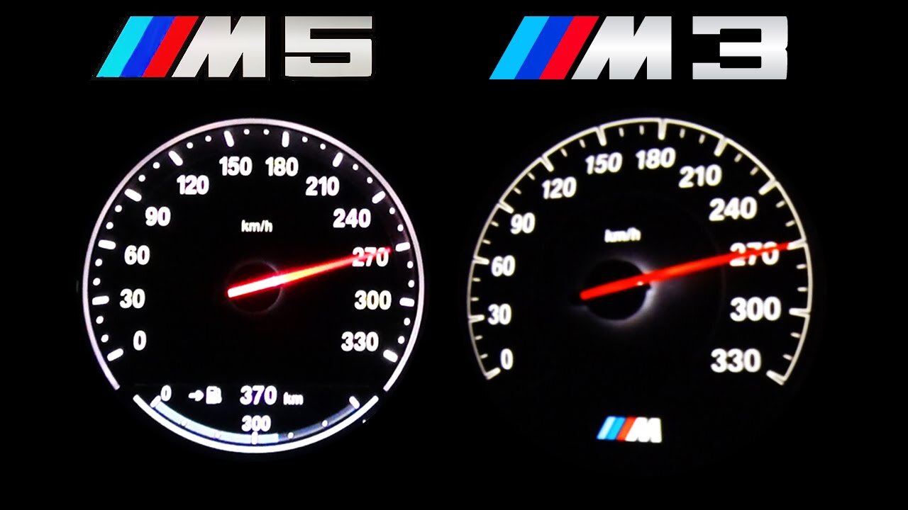 BMW M5 vs BMW M3 F80 Acceleration 0-270 Autobahn Onboard V8 Sound