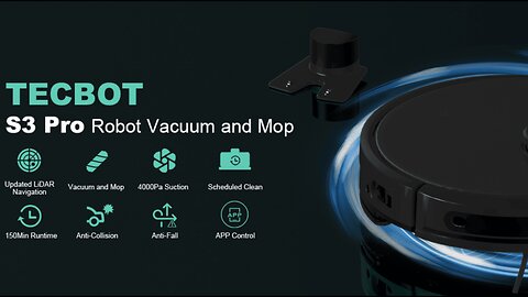 TECBOT S3 PRO Robotic Vacuum Cleaner and mop