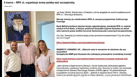 To takie rozczarowujące… RFK Jr. organizuje NOWĄ PANIKĘ SZCZEPIONKOWĄ! Niecały miesiąc po zatwierdzeniu jego nominacji, RFK Jr. już brzmi jak Anthony Fauci. 3 marca – RFK Jr. organizuje nową opiekę nad szczepionką.