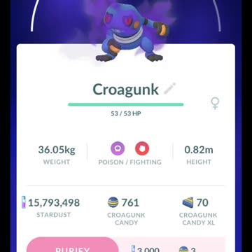 Pokémon GO-Purifying Shadow Croagunk