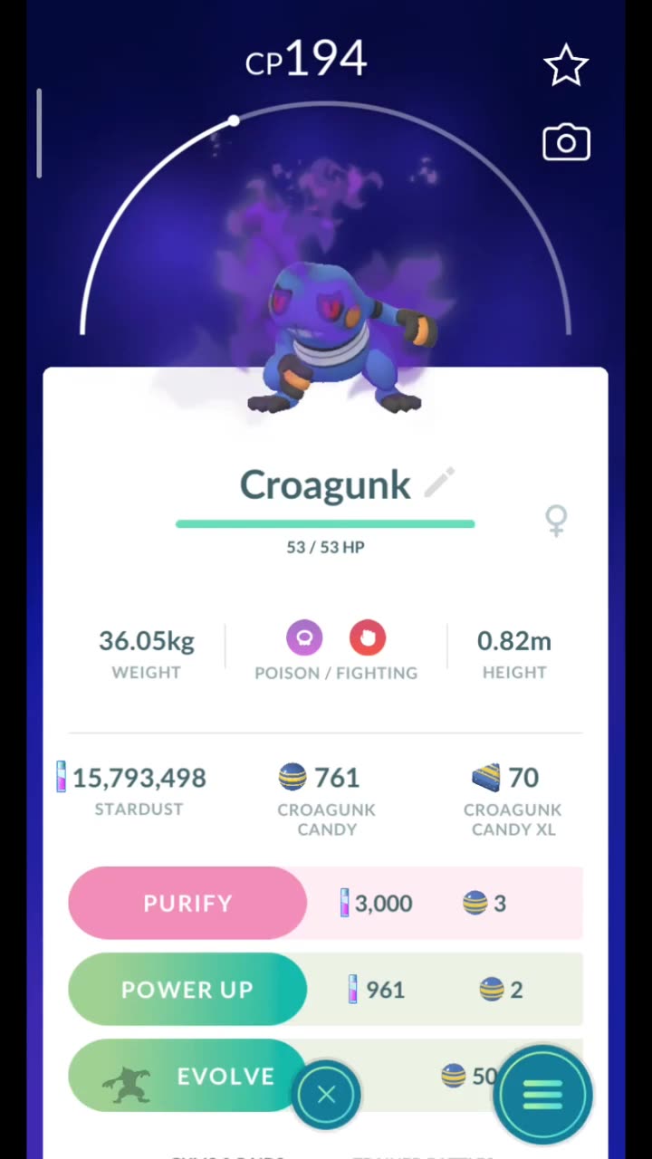 Pokémon GO-Purifying Shadow Croagunk