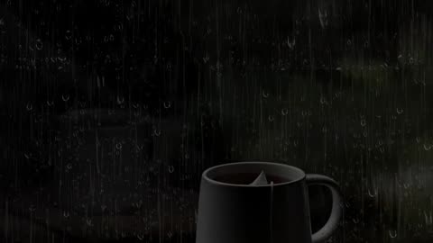 Cozy window rainy night| window with rain outside#window coffee#relaxing sounds#white noise# rain |