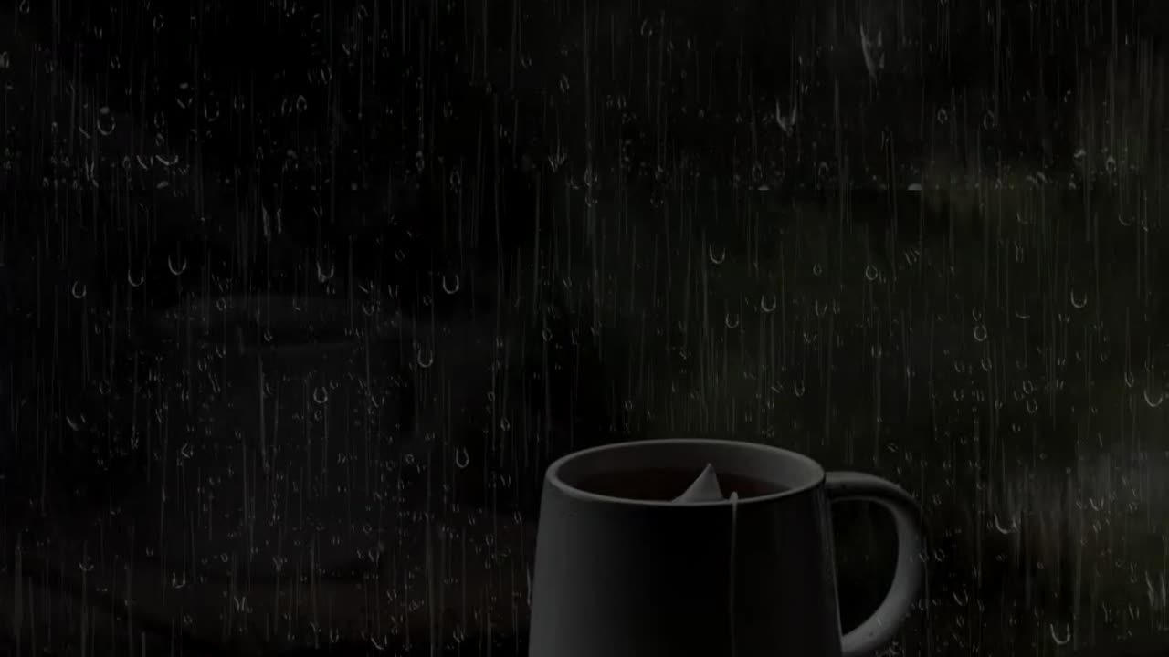 Cozy window rainy night| window with rain outside#window coffee#relaxing sounds#white noise# rain |