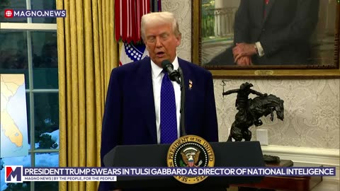 President Trump swears in Tulsi Gabbard at The White House as Director of National Intelligence