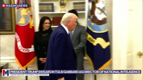 President Trump swears in Tulsi Gabbard at The White House as Director of National Intelligence