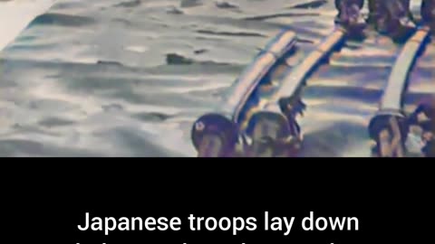 Japanese troops laydown swords surrender Malaya 1945 #Colourized footage 🇯🇵 🗡️ 🤝 🎥