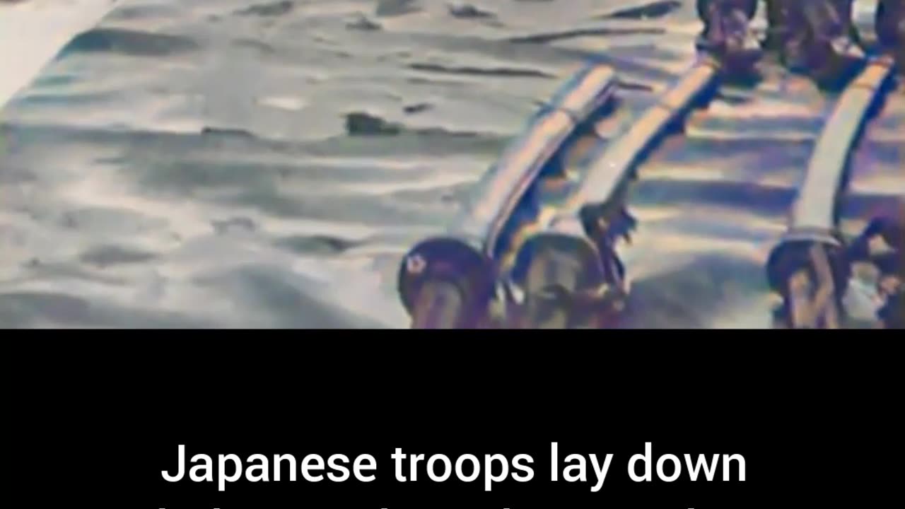 Japanese troops laydown swords surrender Malaya 1945 #Colourized footage 🇯🇵 🗡️ 🤝 🎥