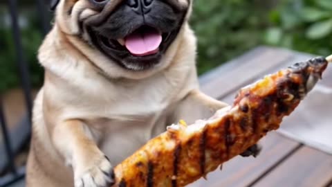 Pug Preps And Cooks A Meal