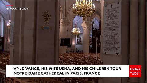 VP JD Vance & Family Tour Notre-Dame Cathedral In Paris, France