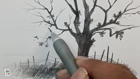 How to draw and shading a Tree in Nature Art