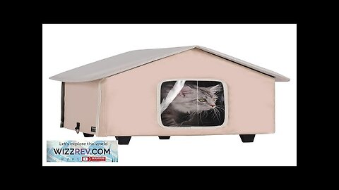 Elevated Heated Cat House Kitty Shelter with Heated Pad Brown Middle Review