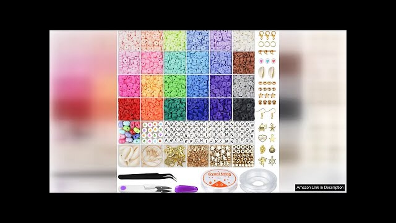 Gionlion 6000 Clay Beads Bracelet Making Kit, 24 Colors Flat Preppy Beads Review