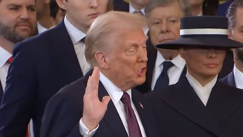 Trump and Vance being sworn in