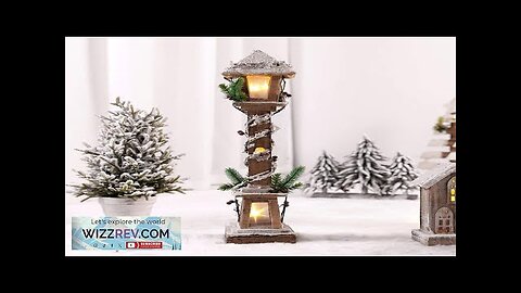 Creative Christmas Wooden decorative house Pendant Simulation Street Light Model Light Review