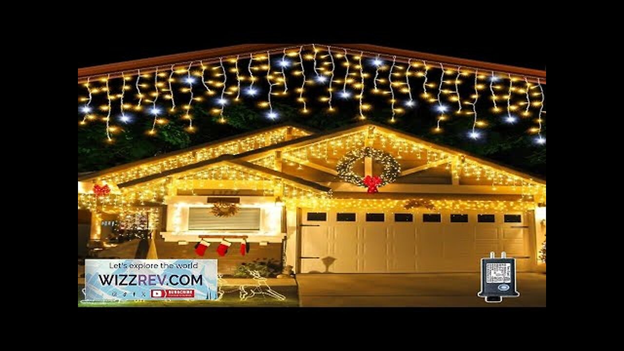 Christmas Decorations 2025 Festoon Led Icicle Curtain Lights(Warm White+Cool White Review