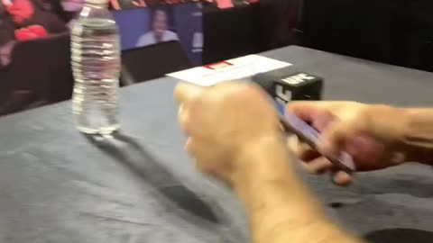 Magomed Ankalaev Playing Mobile Game During UFC 313 Press Conference