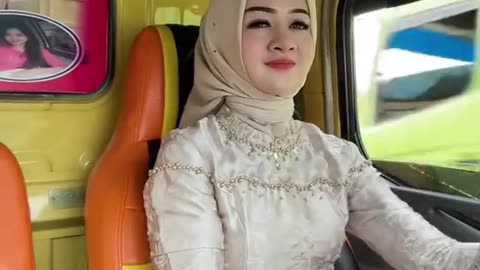 very beautiful Indonesian truck driver