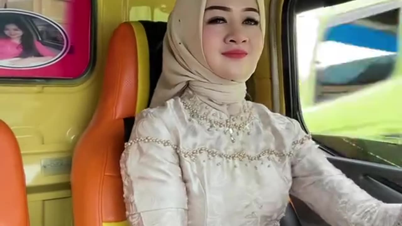 very beautiful Indonesian truck driver