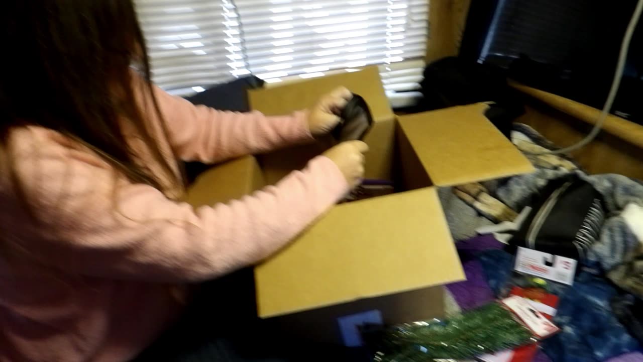 Opening a mystery box, surprise inside