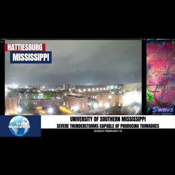 🌪️ Severe Storms Approaching The University of Southern Mississippi! 2/16/25 #shorts #weather