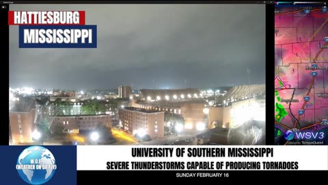 🌪️ Severe Storms Approaching The University of Southern Mississippi! 2/16/25 #shorts #weather